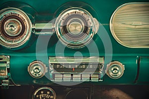 Retro styled image of an old car radio