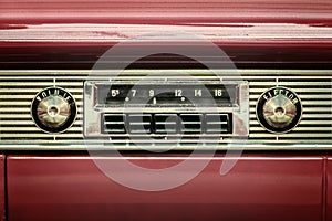 Retro styled image of an old car radio photo