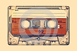 Retro styled image of an old compact cassette