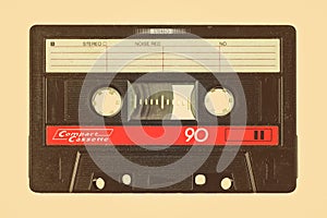 Retro styled image of an old compact cassette