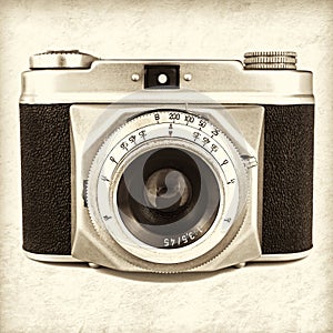 Retro styled image of an old photo camera