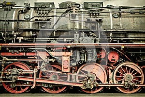 Retro styled image of an old steam locomotive