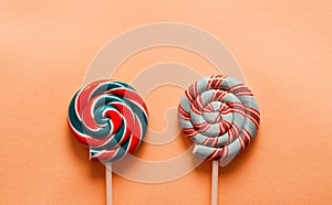 Retro styled image of swirled lollipops