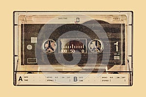 Retro styled image of a vintage audio compact cassette