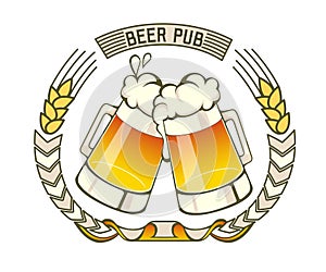 Retro styled label of beer