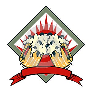 Retro styled label of beer.