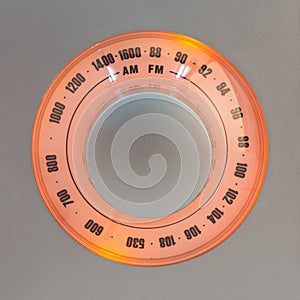 Retro-styled radio tuner dial