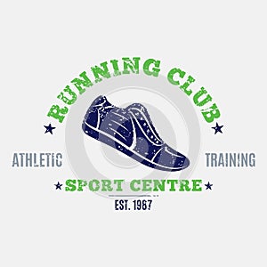 Retro Styled Running Club Label or Emblem Template