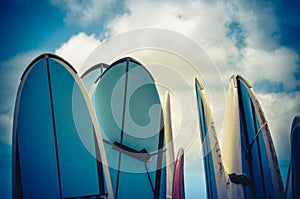 Retro Styled Vintage Surf Boards In Hawaii