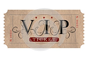 Retro styled vip ticket in black and red elegant tones.