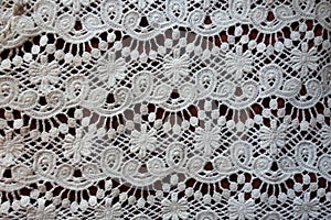 Retro styled white lacy fabric