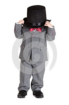 Retro stylish child in suit