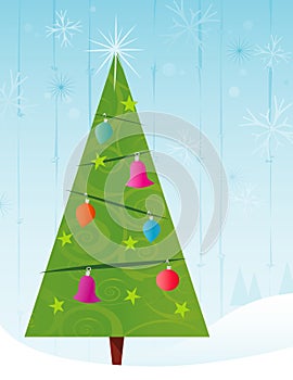 Retro-stylized Christmas Tree