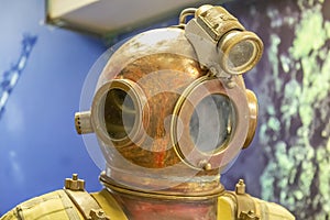 Retro suit of a military diver of the last century