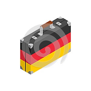 Retro suitcase from Germany. Germany flag on travel suitcase