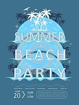 Retro summer beach party poster design