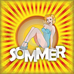 Retro Sun Sommer Fest Pinup Girl