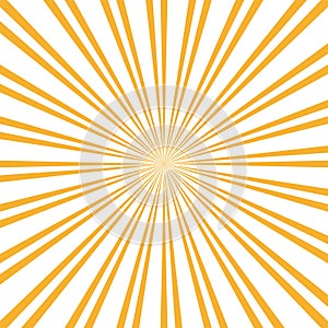 Retro Sunburst background. Centric Yellow vector pattern, Sun lines . Flat Rays illustration. Shiny