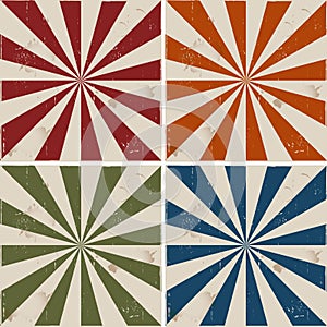 Retro Sunburst Collection Vector