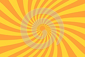 Retro sunburst ray in vintage style. Spiral effect. Abstract comic book background