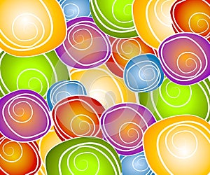Retro Swirl Circles Collage