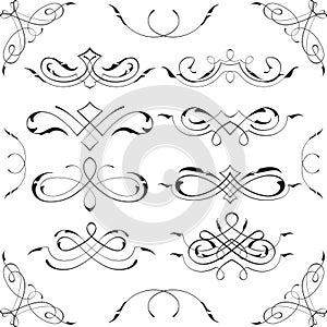 Retro swirl design elements set