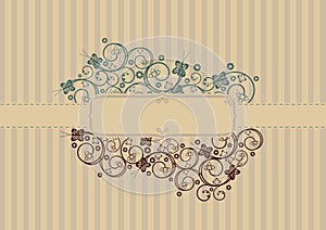 Retro swirls and butterflies card