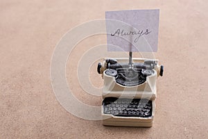 Retro syled tiny typewriter model