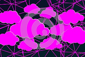 retro synthwave abstract pattern with pink clouds design illustration