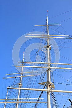 Retro tall ship mast and rigging
