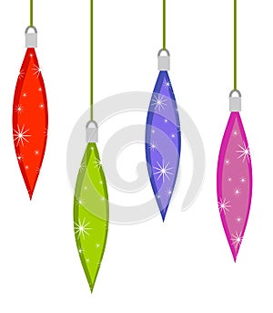 Retro Teardrop Xmas Ornaments