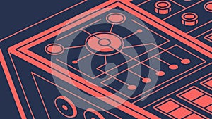 Retro-Tech Control Panel with Gears, Industrial Innovation, vector design Generative AI photo