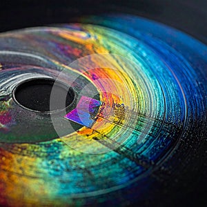 Retro Tech - Iridescent Surface of a Compact Disc
