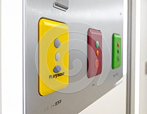 Retro Technology - Colorful Interactive Buttons on a Control Panel