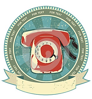 Retro telephon sign.Vintage