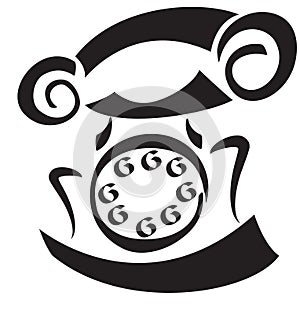 Retro telephone icon