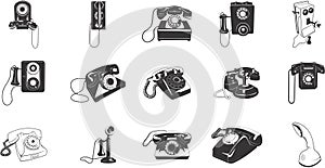Retro telephone icons