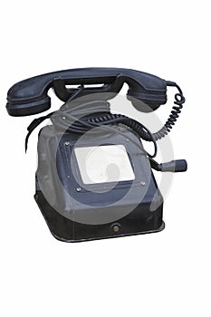 Retro telephone isolated on white background