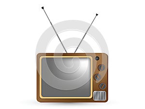 Retro Television on white background