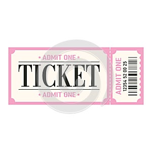 Retro ticket desogn template. Admit one.Ticket for cinema, movie,circus,carnaval,film,festival etc.Vector illustration
