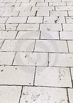 Retro tiled floor on street at Croatia