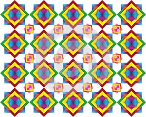 Retro Tiles Pattern Inspired Islamic Geometric multi color. Art of paper folding, Origami. Modern floral texture of geometric