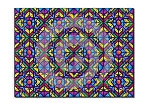 Retro Tiles Pattern Inspired Islamic Geometry multi color. Art of paper folding, Origami. Modern floral texture of geometric