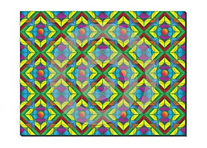 Retro Tiles Pattern Inspired Islamic Geometry multi color. Art of paper folding, Origami. Modern floral texture of geometric