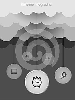 Retro Timeline Infographic, Vector design template