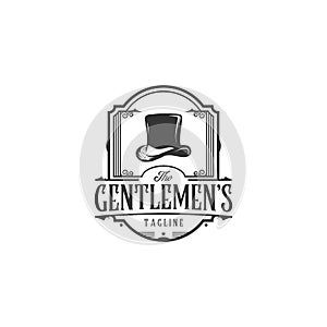 Retro tophat vector icon on white background