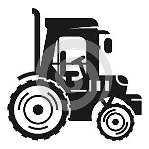 Retro tractor icon, simple style