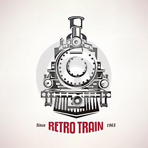 Retro train, vintage vector symbol