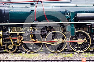 Retro - The train wheel. of Steam locomotive