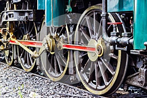 Retro - The train wheel. of Steam locomotive